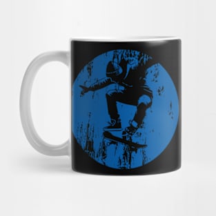 Grunge Urban Skateboarder Graffiti Style - Blue Mug